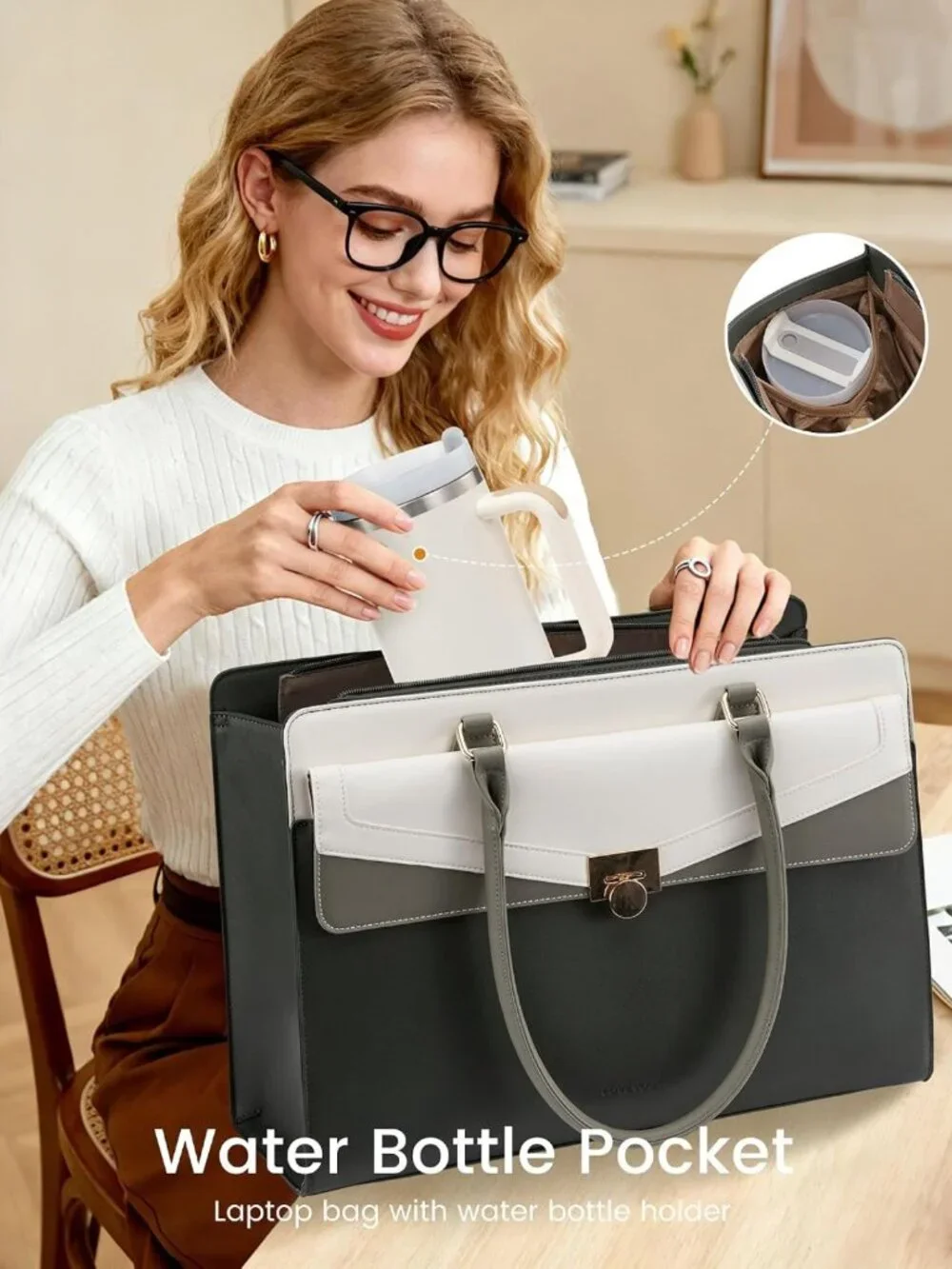 Stylish Laptop Tote Bag for Women | Work & Computer Bag with Pockets